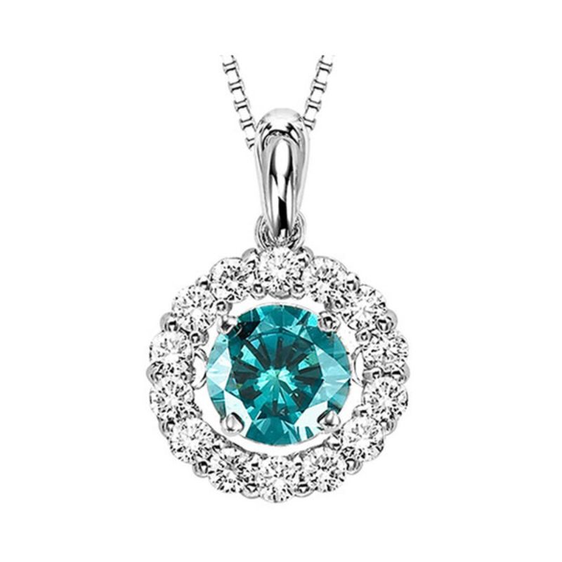 Gems One 14KT White Gold & Diamond Rhythm Of Love Neckwear Pendant  - 3/4 ctw