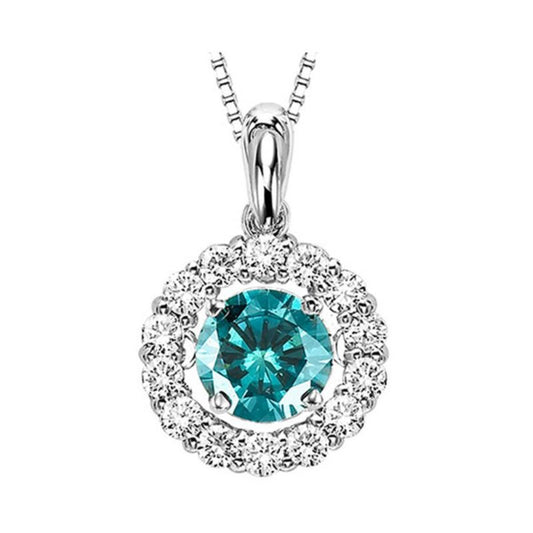 Gems One 14KT White Gold & Diamond Rhythm Of Love Neckwear Pendant  - 3/4 ctw