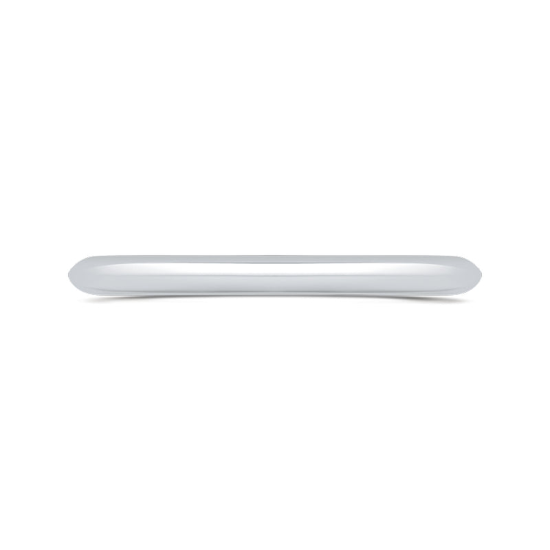Shah Luxury 14K White Gold Plain Wedding Band