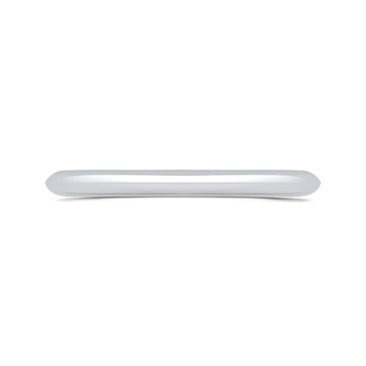 Shah Luxury 14K White Gold Plain Wedding Band