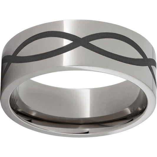 Titanium Flat Band with Infinity Laser Engraving
