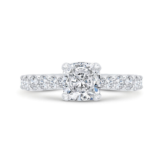 Shah Luxury 14K White Gold Diamond Engagement Ring (Semi-Mount)