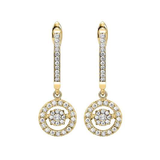 Gems One 10KT Yellow Gold & Diamond Rhythm Of Love Fashion Earrings  - 1/2 ctw