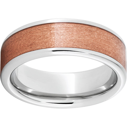 Serinium Pipe Cut Band with a Stone Finished Copper Inlay