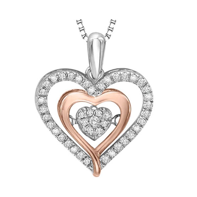Gems One 10KT Pink Gold & Diamond Rhythm Of Love Neckwear Pendant  - 1/5 ctw