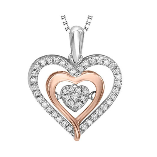 Gems One 10KT Pink Gold & Diamond Rhythm Of Love Neckwear Pendant  - 1/5 ctw