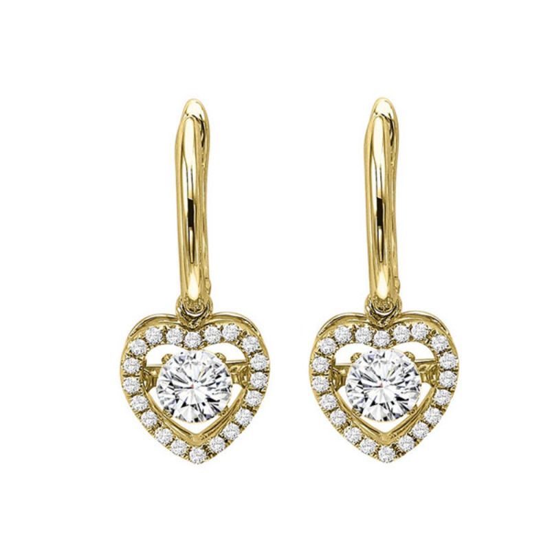 Gems One 14KT Yellow Gold & Diamond Rhythm Of Love Fashion Earrings  - 3/4 ctw