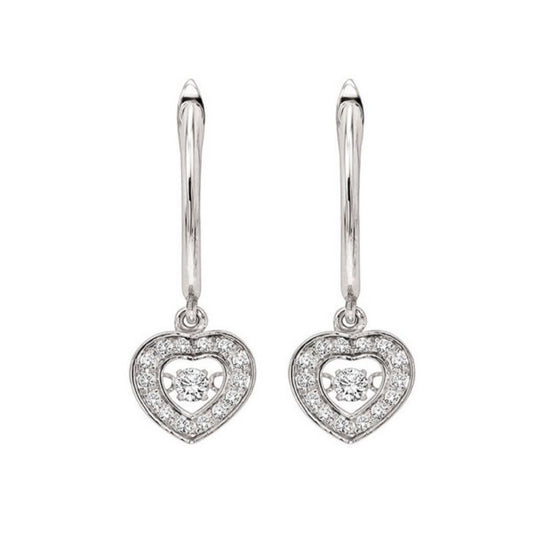 Gems One 14KT White Gold & Diamond Rhythm Of Love Fashion Earrings  - 1/4 ctw
