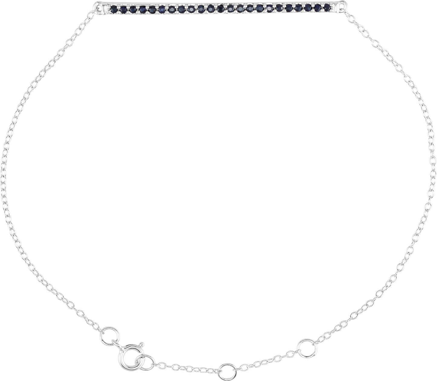 14K White Blue Sapphire 8 Bracelet