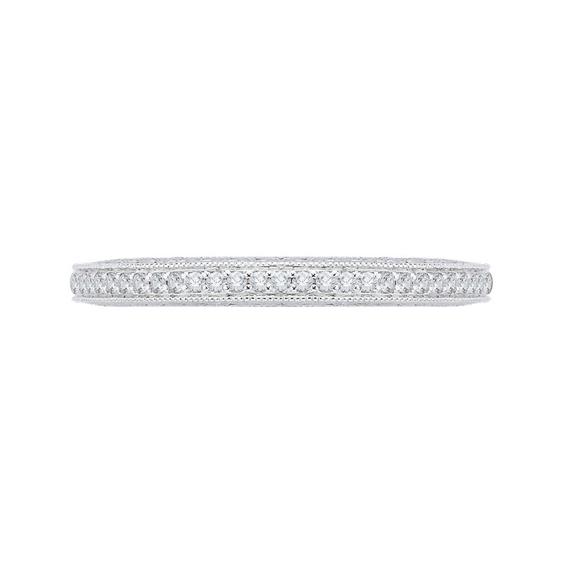 Shah Luxury 14K White Gold Round Diamond Eternity Wedding Band