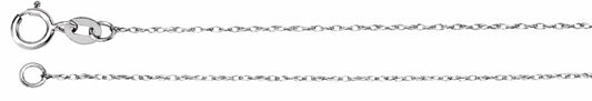 14K White .75 mm Solid Rope 7 Chain