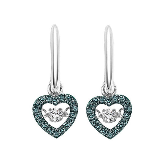 Gems One 14KT White Gold & Diamond Rhythm Of Love Fashion Earrings  - 1/5 ctw