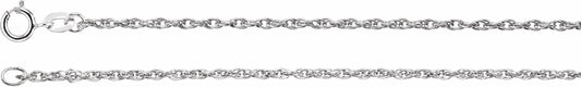 14K White 1.5 mm Rope 7 Chain