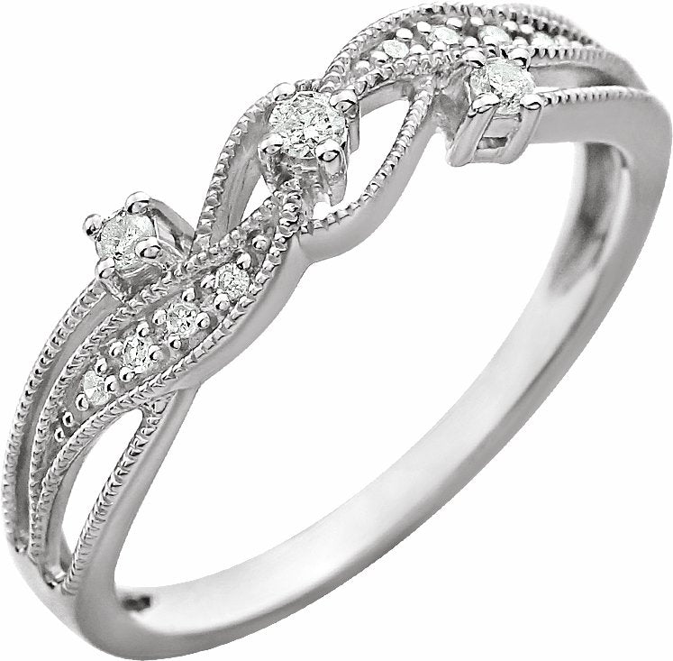 14K White 1/10 CTW Diamond Anniversary Band