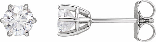 14K White 4.5 mm I1 3/4 CTW Diamond 6-Prong Wire Basket Earrings