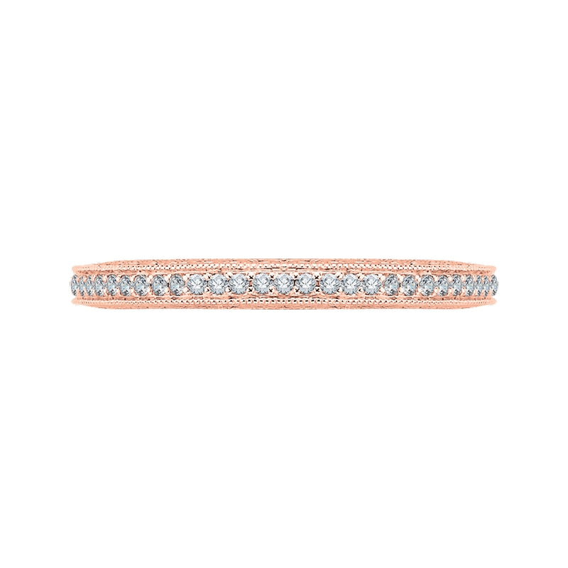 Shah Luxury Round Diamond Eternity Wedding Band In 14K Rose Gold