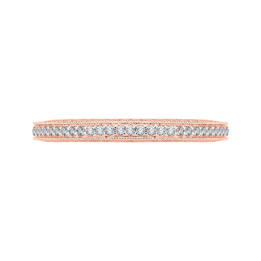 Shah Luxury Round Diamond Eternity Wedding Band In 14K Rose Gold