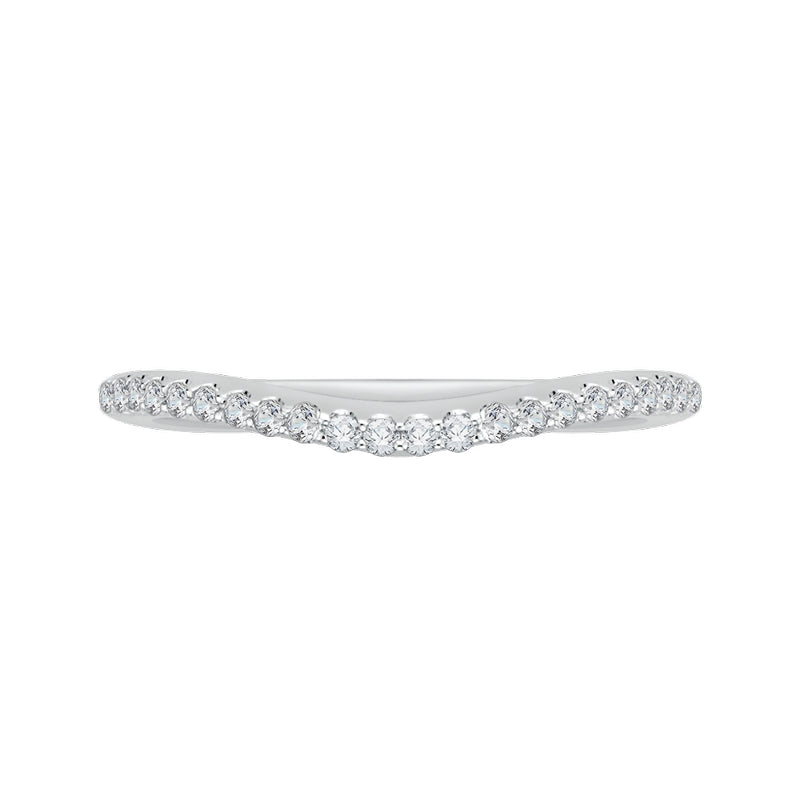 Shah Luxury 14K White Gold Round Diamond Wedding Band