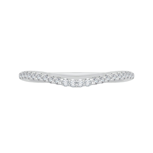 Shah Luxury 14K White Gold Round Diamond Wedding Band