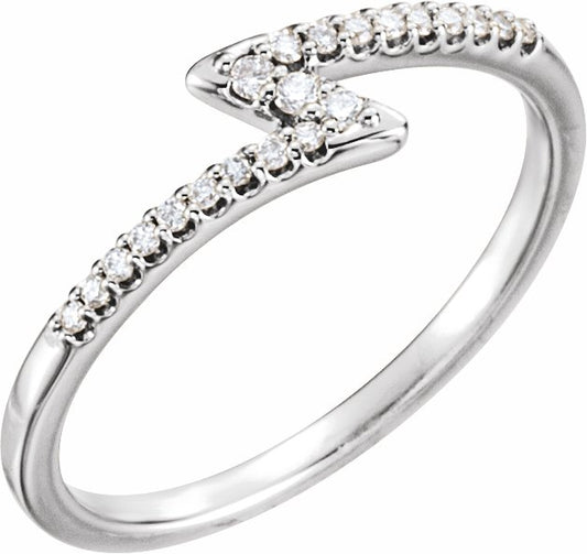 14K White 1/8 CTW Diamond Stackable Ring