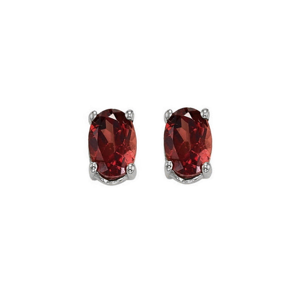 Gems One 14Kt White Gold Garnet (1 Ctw) Earring