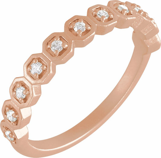 14K Rose 1/6 CTW Diamond Anniversary Band