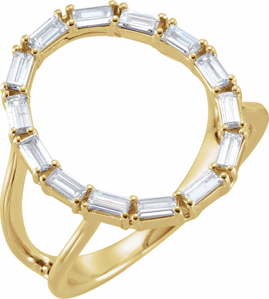 14K Yellow 1/2 CTW Diamond Negative Space Ring