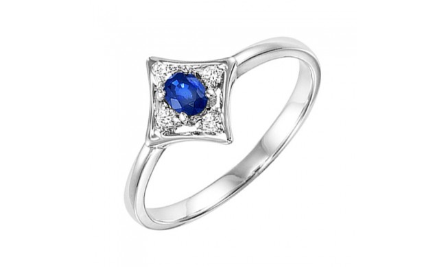 Gems One 14Kt White Gold Diamond (1/20Ctw) & Sapphire (1/6 Ctw) Ring