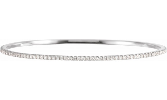 14K White 2 CTW Diamond Stackable Bangle 8 Bracelet