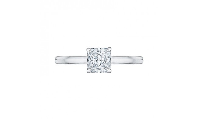 Shah Luxury 14K Two-Tone Gold Princess Cut Diamond Solitaire Engagement Ring (Semi-Mount)