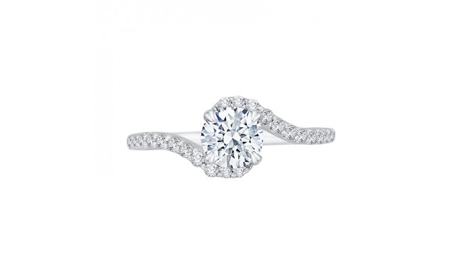 Shah Luxury 14K White Gold Round Diamond Promise Engagement Ring (Semi-Mount)