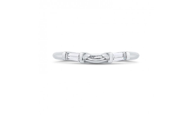 Shah Luxury 14K White Gold Baguette Diamond Wedding Band