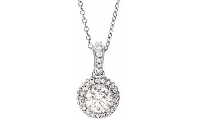 14K White 9/10 CTW Diamond 18 Necklace