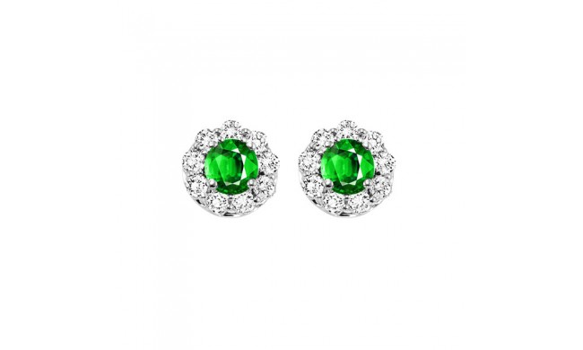 Gems One 14Kt White Gold Diamond (3/4Ctw) & Emerald (1/2 Ctw) Earring