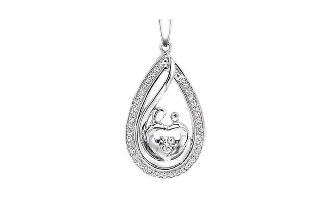 Gems One Silver (SLV 995) Diamond Rhythm Of Love Neckwear Pendant  - 1/8 ctw