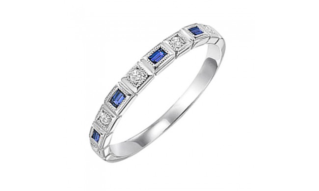 Gems One 10Kt White Gold Diamond (1/20Ctw) & Sapphire (1/8 Ctw) Ring