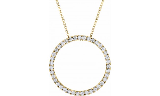 14K Yellow 1 CTW Diamond Circle 18 Necklace