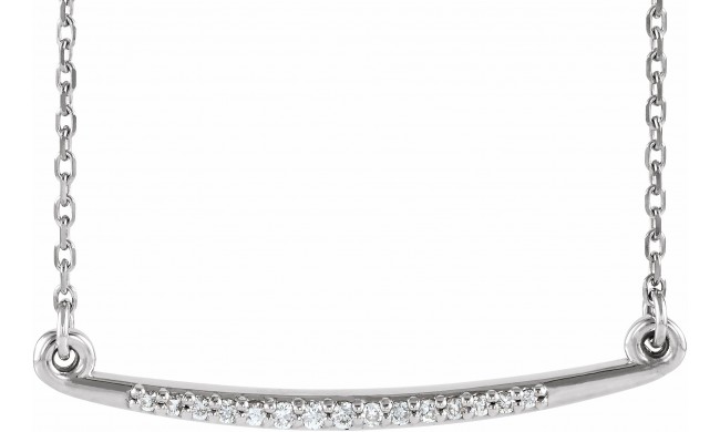 Platinum .05 CTW Diamond Curved Bar 16-18 Necklace