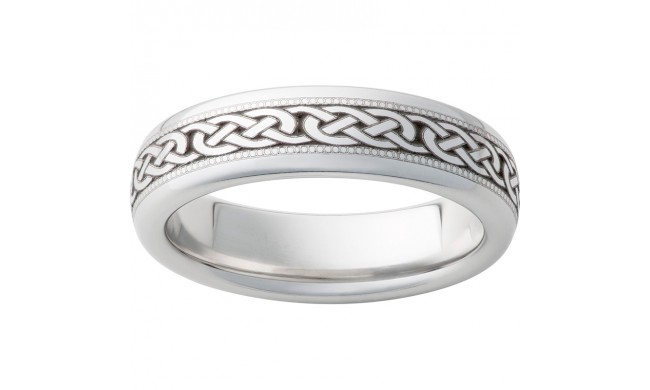Serinium Domed Band with 3 Knot Milgrain Laser Engraving