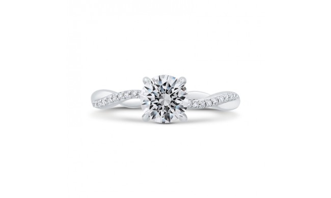 Shah Luxury 18K White Gold Diamond Engagement Ring (Semi-Mount)