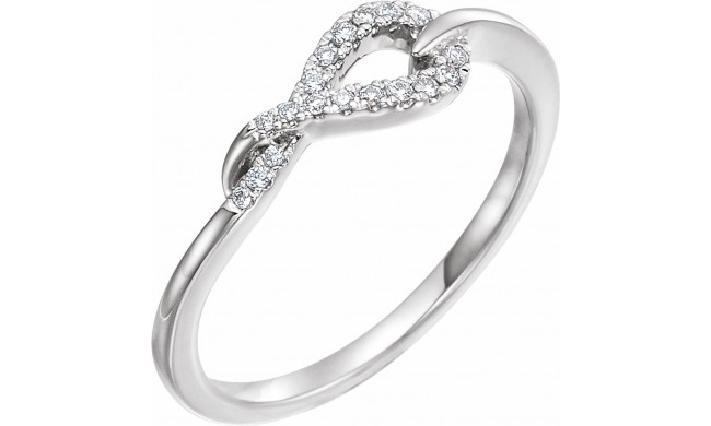 14K White 1/10 CTW Diamond Knot Ring