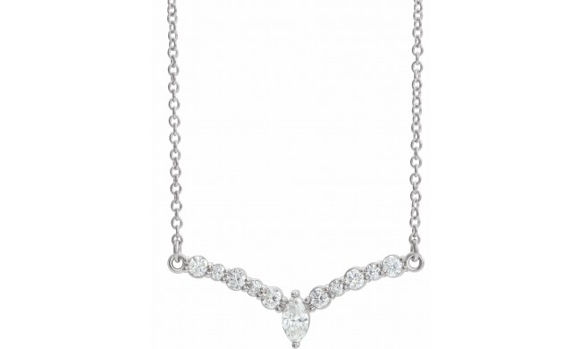 14K White 1/3 CTW Diamond 18 V Necklace