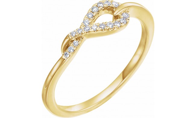 14K Yellow 1/10 CTW Diamond Knot Ring