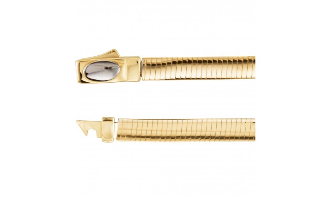 14K Yellow/White 4 mm Two-Tone Reversible Omega 7 Chain