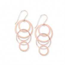 Carla Cascading Circles Rose Sterling Silver Drop Earrings