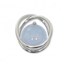 Carla Sterling Silver Continuous Circle Blue Chalcedony Pendant
