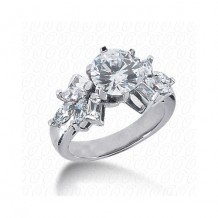 14k White Gold Diamond Semi-Mount Fancy Engagement Ring
