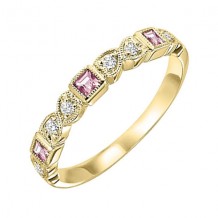 Gems One 10Kt Yellow Gold Diamond (1/10Ctw) & Syn Alexandrite (1/6 Ctw) Ring