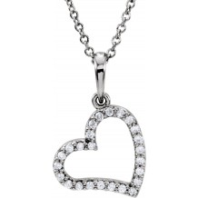 14K White 1/10 CTW Diamond 16 Necklace