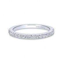Gabriel & Co. 14k White Gold Contemporary Diamond Wedding Band